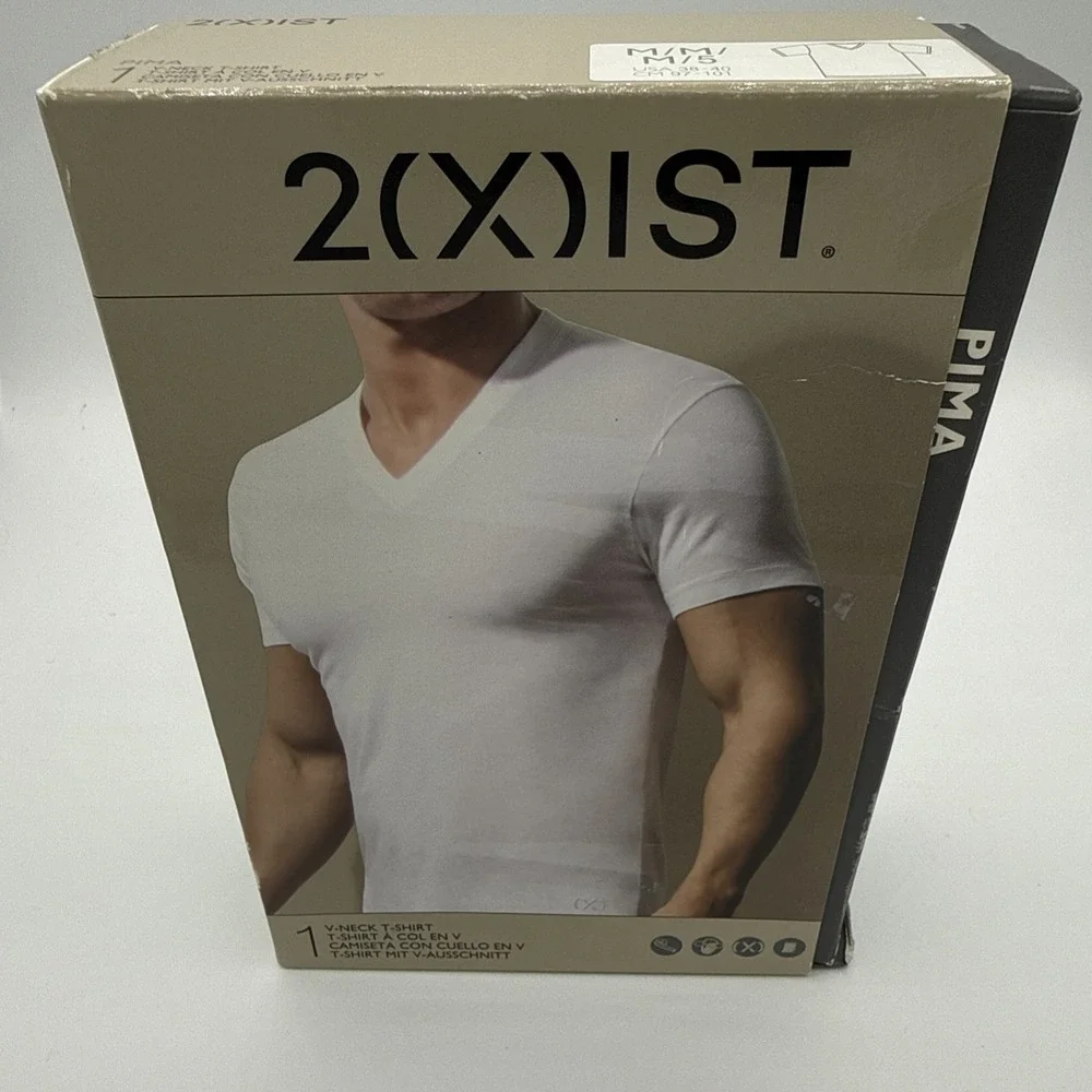 2(X)ist Pima Classic V-Neck Tee Shirt medium  White New in Box brand new